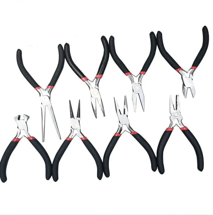 Mini Pliers 4.5 Inch Mini Needle Nose Clamps Pliers DIY Pliers Jewelry Pliers Pliers Multifunctional Jewelry Pliers 8-Piece Set